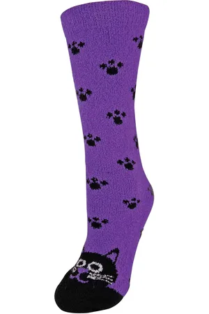 Sock Snob Nieuwigheid pantoffelsokken voor dames met dierenmotieven - Kat