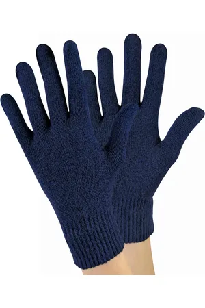 Sock Snob Dames gebreide thermo wolmix magische handschoenen - Marine