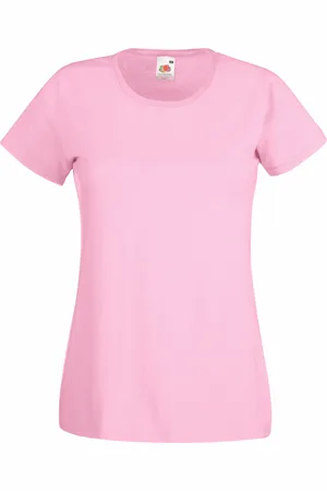 Fruit Of The Loom Dames/vrouwen Lady-Fit Valueweight Short Sleeve T-Shirt (Pak van 5) (Lichtroze)