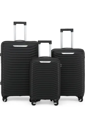 Infinity Harde schaal zwarte klassieke kofferset 8-wiel cabine TSA-bagagekoffer vakantie reizen