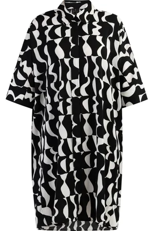 Dreimaster Overhemd jurk Dames zwart wit