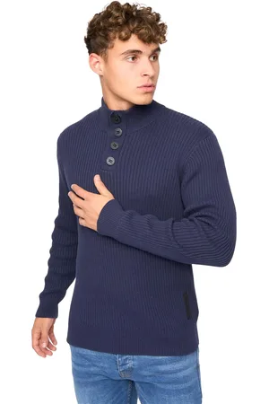 Crosshatch Heren Wellburys grof gebreide trui (Marine)