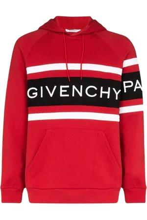 Givenchy Paris geborduurd logo rode hoodie