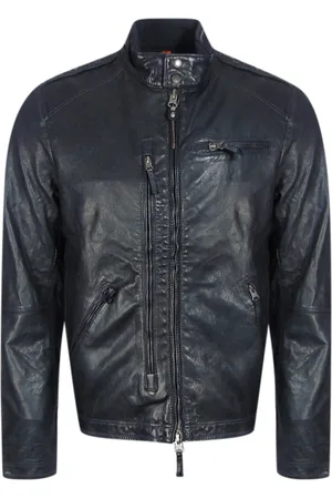 Parajumpers Justin Leather Pencil donkergrijs leren jack