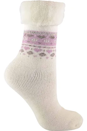 Sock Snob Thermische bedsokken voor dames Een maat - Room