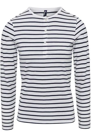 Premier Dames/Dames Lang John Gestreept Rol Mouw T-shirt ( /Zwaar)
