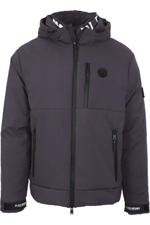 Philipp Plein Padded Large Branded Logo Grey Jacket