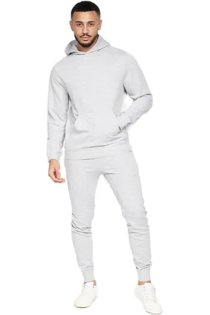 Crosshatch Heren Emmon Hoodie en Joggers Set (Grijze Mergel)