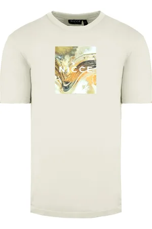 Nicce London Ronde Hals Korte Mouw Heren Cream Aerial Box T-Shirt 211 1 09 12 0343