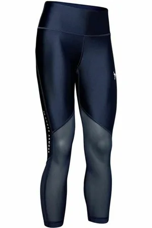 Under Armour X Project Rock HeatGear Blauw Dames Mesh Crop Legging 1351101 408