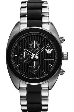 Emporio Armani Herenhorloge Kwarts Zwart & Zilver