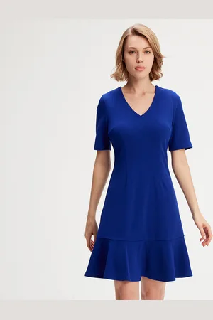 Smart & Joy Minimalistische trapeze jerseyjurk
