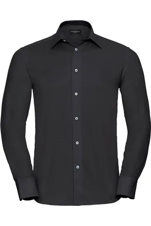Russell Athletic Russell Collection Heren Oxford Easy-Care Getailleerde Overhemd met Lange Mouwen