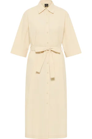 Dreimaster Overhemd jurk Dames lichtbeige