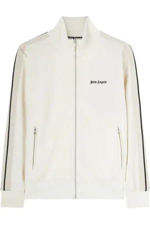 Palm Angels Track-jack met logoprint in boter/crème