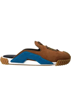 Dolce & Gabbana Suede Logo Slides Sandalen