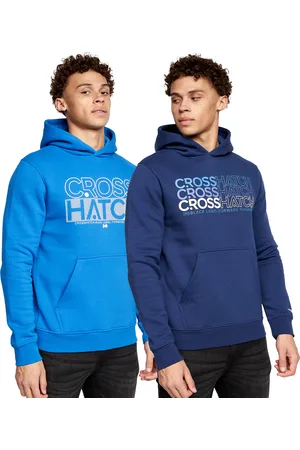 Crosshatch Heren Larmen Hoodie (Set van 2) ( /BLAUW)