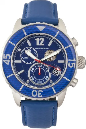 Morphic M51-serie chronograaf horloge met leren band met datum