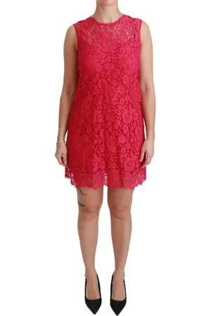 Dolce & Gabbana Floral Lace Shift Gown Mini Dress