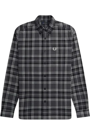 Fred Perry Geborsteld twill tartan overhemd met lange mouwen