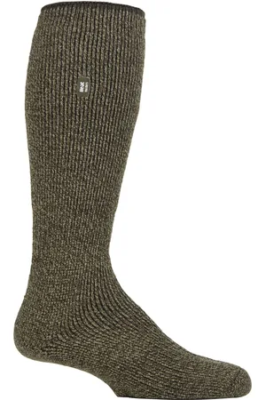 Heat Holders Kniehoge herensokken van merinowol - Khaki