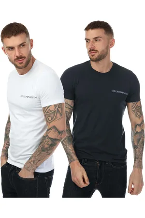 Emporio Armani Heren 2 Pack Underwear Logo T-Shirt in Multicolour