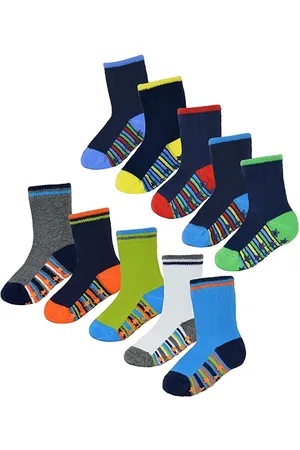 Sock Snob 10 paar antislip katoenen babysokken voor jongens met sterren - Stijl 1