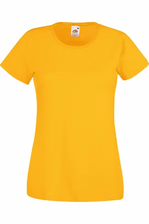 Fruit Of The Loom Dames/vrouwen Lady-Fit Valueweight Short Sleeve T-Shirt (Pak van 5) (Zonnebloem)