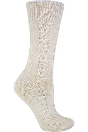 Sock Snob Dames lichtgewicht gebreide sokken van 100% wol - Room