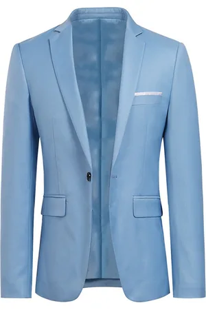 Allthemen Babyblauwe stijlvolle blazer Casual blazer met één knop