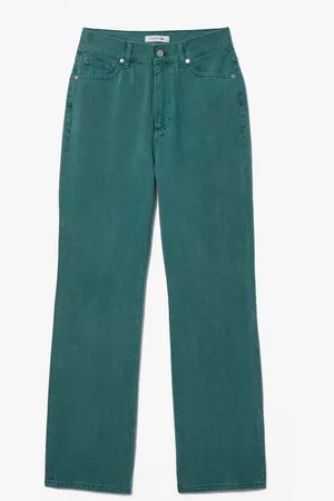 Lacoste Dames Straight Leg Natural Dye Denim Jeans in Green