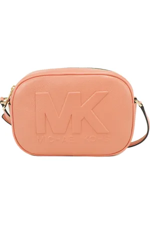 Michael Kors Sherbert Lederen Ovale Camera Crossbody Tas