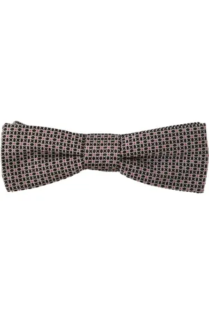 Dolce & Gabbana Witte Bloem Patroon Zijde Hals Papillon Stropdas