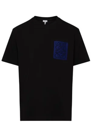 Loewe Blauw Anagram Fake Pocket T-shirt in