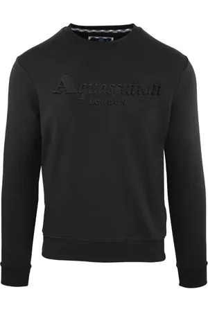 Aquascutum Embossed Brand Logo Black Sweatshirt