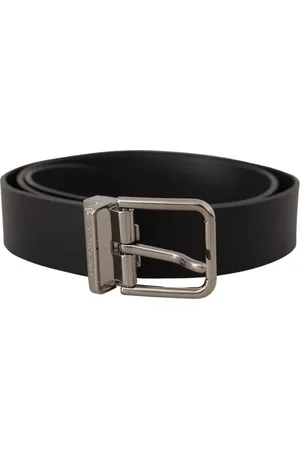 Dolce & Gabbana Casual Kalfsleer Logo Metalen Gespriem