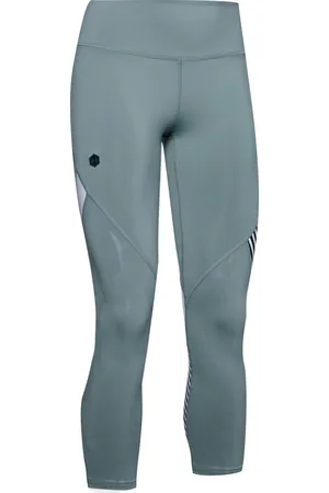 Under Armour Dames Rush Embossed Shine Crop Legging Strak 1351717 396
