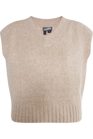 Dreimaster Slipover Dames Licht kameelmelange