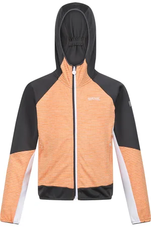 Regatta Kinder/Kids Prenton II Hooded Soft Shell Jacket (Abrikoosplet/Grijs)