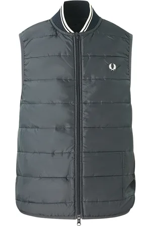 Fred Perry X Lavenham gewatteerde blauwe bodywarmer
