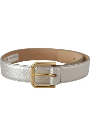 Dolce & Gabbana Lederen Logo Metalen Taille Gesp Riem