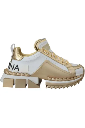 Dolce & Gabbana Prachtige En Gouden Leren Sneakers