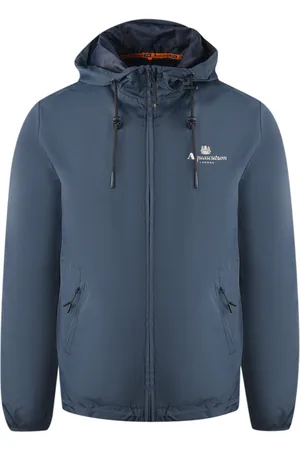 Aquascutum London Logo Navy Blue Active Windbreaker Jacket