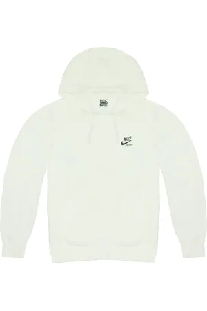 Nike Sportswear Logo Long Sleeve ZipUp White Heren Hooded Track Jacket 267159 103