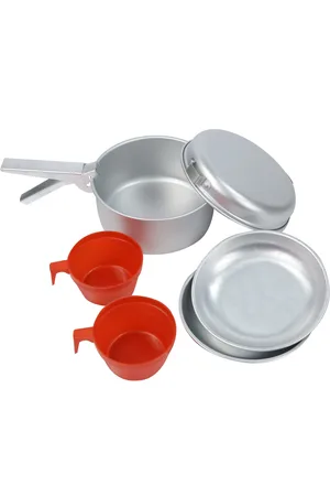 Regatta 2-persoons aluminiumkokenset (Zilver/Rood)
