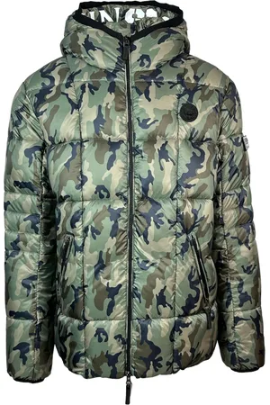Philipp Plein Small Circle Logo Quilted Camo Green Jacket