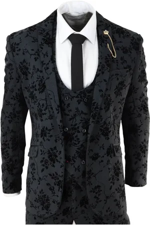 Infinity Heren 3-delig paisley fluwelen dinerpak