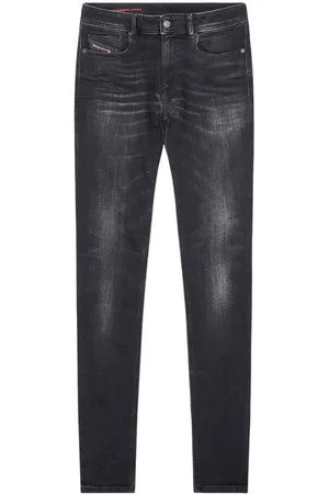 Diesel Sleenker vernietigde versterkte denim zwarte skinny jeans