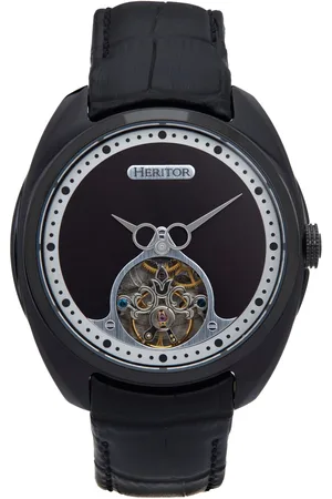 heritor automatic Heritor Automatisch Romeins halfskelet horloge met leren band