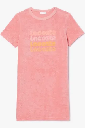 Lacoste Meisjes Juniors Katoen Terry Logo T-shirt Jurk in
